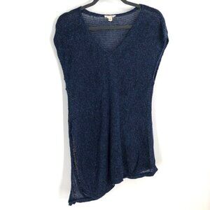 EILEEN FISHER Organic Linen Knit Sweater Top Asymmetrical Layering Lagenlook M